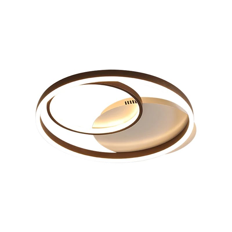 Plafoniera LED Halo Ring con montaggio incasso contemporanea oro metallizzato/caffè con luce calda/bianca, larghezza 18/21...
