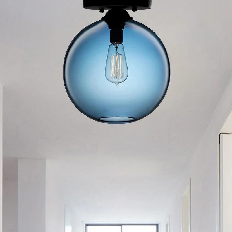 Rosso/Azzurro cielo/Ambra/Fumo scuro/Caffè Orbit Plafoniera Contemporanea vetro 1 testa Montaggio incasso soffitto per int...